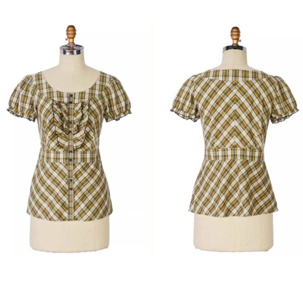 Anthropologie Edme & Esyllte Plaid Highlands Button-Up Size 2